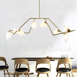 Lampe de lustre moderne/contemporaine à 8 lumières pour salon, salle à manger, chambre à coucher, lumière LED