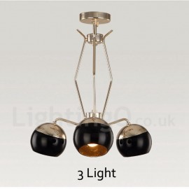 Lampe de lustre en métal moderne/contemporain à 3 lumières à un niveau avec abat-jour en verre pour salle à manger, lumière de salon