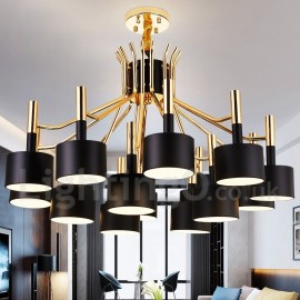 Lampe lustre à 15 lumières à 2 niveaux de style moderne/contemporain pour salle à manger, lumière de salon