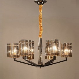 Lustre moderne/contemporain à 6 lumières à un niveau pour salon, chambre à coucher, lampe de salle à manger