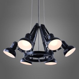 Lampe de lustre à un niveau moderne/contemporain à 6 lumières pour salle à manger, lumière de salon