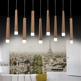 1 lumière moderne/contemporaine LED suspension en bois pour salle à manger salon salle d'étude/lampe de bureau