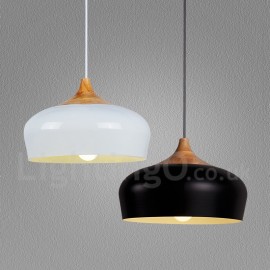 Lampe suspendue en bois moderne/contemporaine à 1 lumière, pour salle à manger, salon, salle d'étude/lampe de bureau