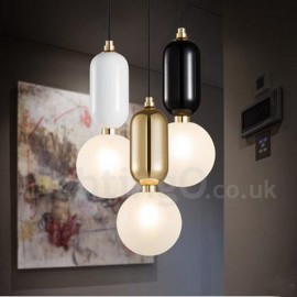 Lampe suspendue LED moderne/contemporaine pour salle à manger, chambre à coucher, avec abat-jour en verre