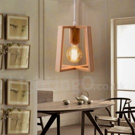 Lampe suspendue en bois moderne/contemporaine à 1 lumière, pour salle à manger, salon, chambre à coucher