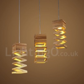 Lampe LED suspendue en bois moderne/contemporaine, luminaire décoratif d'intérieur, idéal pour une salle à manger, un salon ou une chambre à coucher