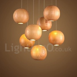 Rustique / Lodge Salon en bois Chambre Salle à manger Globe LED Lampe suspendue