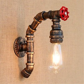 Rustique/Lodge Caractéristique en laiton antique pour ampoule incluse, applique murale à lumière ambiante