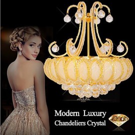 Lustres de luxe modernes cristal salon pendentif LED diamètre 50 CM contient 8 ampoule LED