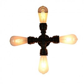 16 E27 Rustique/Lodge Traditionnel/Classique Laiton Antique Caractéristique pour Ampoule LED Incluse, Lumière Ambiante Applique Murale LED Applique Murale