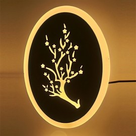 18W SMD LED prune sculpté acrylique gommage mur LED lumière de forme ronde lampe de chevet couloir lumières blanc chaud AC220V