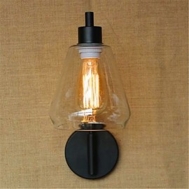 Rustique/Lodge Country Finition en oxyde noir pour ampoule LED à bras oscillant incluse, mur de lumière ambiante