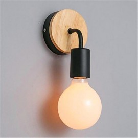 Moderne minimaliste personnalité créative bois fer lampe couloir balcon chambre chevet fer applique murale