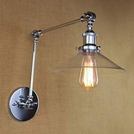 Fonction de galvanoplastie rétro country vintage pour ampoule à bras oscillant de style mini incluse, balançoire de lumière ambiante