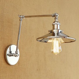 Fonctionnalité électrolytique rétro rustique/Lodge Country pour ampoule à bras oscillant de style mini incluse, lumière ambiante