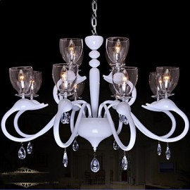 Style européen cristal Droplight individualité créative Swan hôtel 12 lustres légers