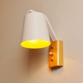 Interrupteur de lampe de lit en fer et bois chaud, personnalité créative, avec étude de couloir nordique