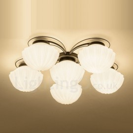 Lustres E27 intégrés à 6 lumières rustiques/Lodge LED pour salon, salle à manger, chambre à coucher