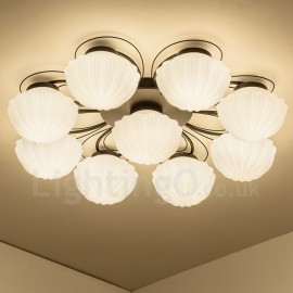 Lustres E27 intégrés à 9 lumières rustiques/Lodge LED pour salon, salle à manger, chambre à coucher