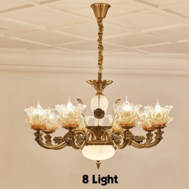 Lustres en métal intégrés à 8 lumières traditionnelles/classiques à LED pour salon, salle à manger et chambre à coucher