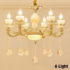 Lustres en métal intégrés à 6 lumières traditionnelles/classiques à LED pour salon, salle à manger et chambre à coucher