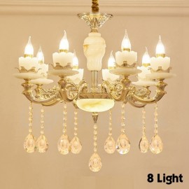 Lustres en métal intégrés à 8 lumières traditionnelles/classiques à LED pour salon, salle à manger et chambre à coucher