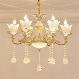 Lustres en métal intégrés à 6 lumières traditionnelles/classiques à LED pour salon, salle à manger et chambre à coucher