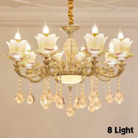 Lustres en métal intégrés à 8 lumières traditionnelles/classiques à LED pour salon, salle à manger et chambre à coucher