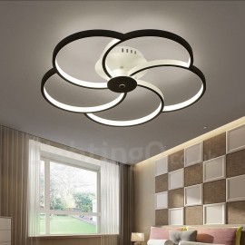 Lustres LED intégrés modernes/contemporains à 5 lumières pour salon, salle à manger, chambre à coucher, lustres en métal 56W