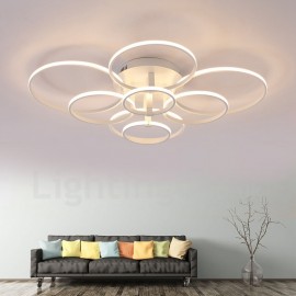 8 lumières LED modernes/contemporaines intégrées pour salon, salle à manger, chambre à coucher, montage encastré en métal