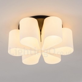 6 lumières rustiques/Lodge LED intégrées pour salon, salle à manger, chambre à coucher E27 plafonnier