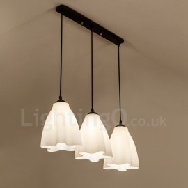 Lampes suspendues en métal à 3 lumières LED traditionnelles/classiques intégrées pour salon, salle à manger, chambre à coucher