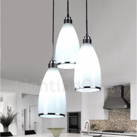 3 lumières LED modernes/contemporaines intégrées pour salon, salle à manger, chambre à coucher, lampes suspendues en métal