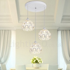 Lampes suspendues E27 intégrées à 3 lumières rustiques/Lodge LED pour salon, salle à manger, chambre à coucher