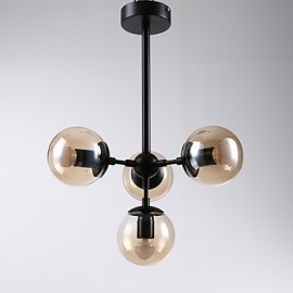 Lampe à suspension en verre métallique Modo de style européen moderne à quatre lumières pour la chambre à coucher/salon/foyer décorer la lampe de lustre industriel