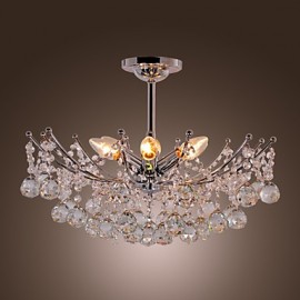 Lustre en cristal luxueux avec lustres suspendus à 6 lumières