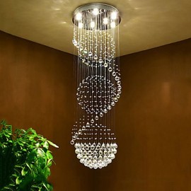 Lustres de plafond en cristal à LED pendentif lumière intérieure maison lampes d'éclairage suspendues luminaires pour escaliers d'hôtel