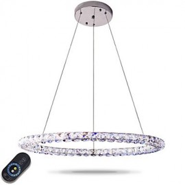 Anneau LED moderne pendentif en cristal lumières lustres en cristal modernes plafonnier luminaires d'intérieur dimmable avec télécommande