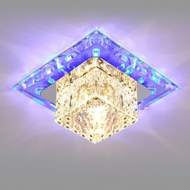 Mini plafonnier LED en cristal, 14CM, 3W, lampe créative, Tube lumineux, couleur colorée, dôme carré