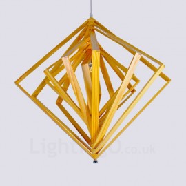 Lampes suspendues de style nordique moderne/contemporain en bois à 1 lumière avec abat-jour en bois pour salle de bain, salon, bureau, cuisine, chambre à coucher, salle à manger, bar