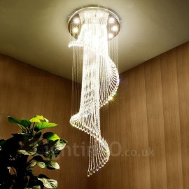 15 lumières moderne LED plafond en cristal pendentif lumière lustres d'intérieur maison suspendue lampes d'éclairage luminaires avec ampoules LED