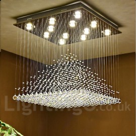 Dimmable moderne LED plafond en cristal pendentif lumière lustres d'intérieur maison suspendus lampes d'éclairage luminaires avec télécommande