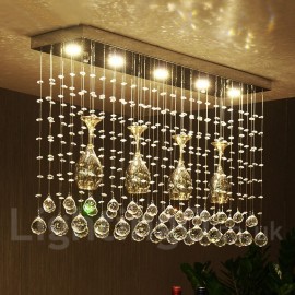 lumières Dimmable moderne LED plafond en cristal pendentif lumière lustres d'intérieur maison suspendue lampes d'éclairage luminaires avec télécommande