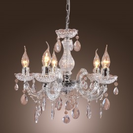 Nouveau Plafonnier chromé Upligh 5 bougies luminaire acrylique lustre pendentif