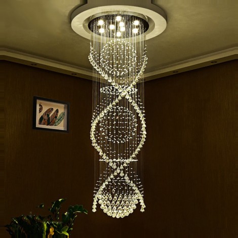 Plafond LED cristal moderne pendentif lumière lustres d'intérieur maison suspendus lampes d'éclairage luminaires