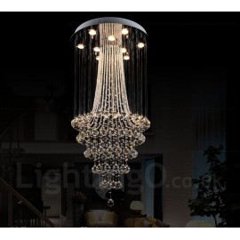 lumières plafond moderne à LEDs en cristal pendentif lumière lustres d'intérieur maison suspendue lampes d'éclairage luminaires