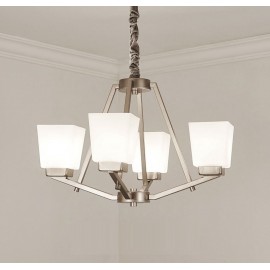 lumières Chrome suspension intérieure moderne lustres maison suspendus lampes luminaires avec abat-jour en verre