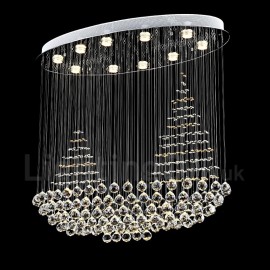 10 lumières moderne LED K9 cristal plafond suspension lustres d'intérieur maison suspendus lampes luminaires