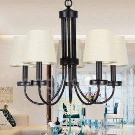 Lustre rétro contemporain à 5 lumières, style bougie noire, pour salon, salle à manger, chambre à coucher