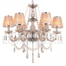 Lustre de style bougie en cristal K9, 6 lumières, pour salle à manger, chambre à coucher, salon